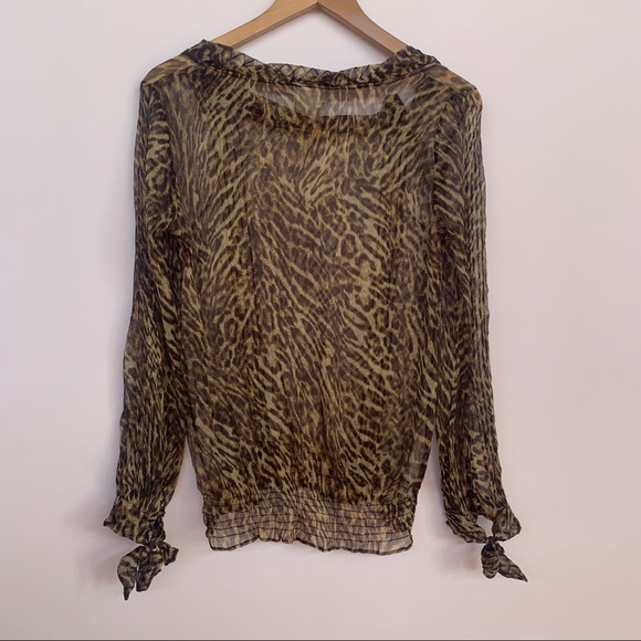 Karen Millen Animal Print Sheer Top - Picture 6 of 7